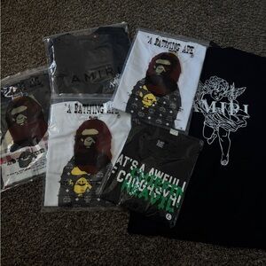 Bape Graphic Tees - Black, White, Green